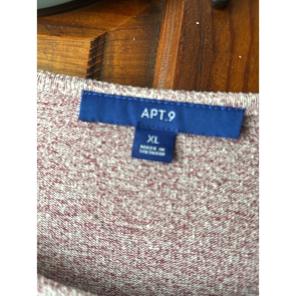 Apt 9 Womens XL Pink/Mauve Long Sleeve Top Tunic Twist Cuff Casual - Picture 2 of 4